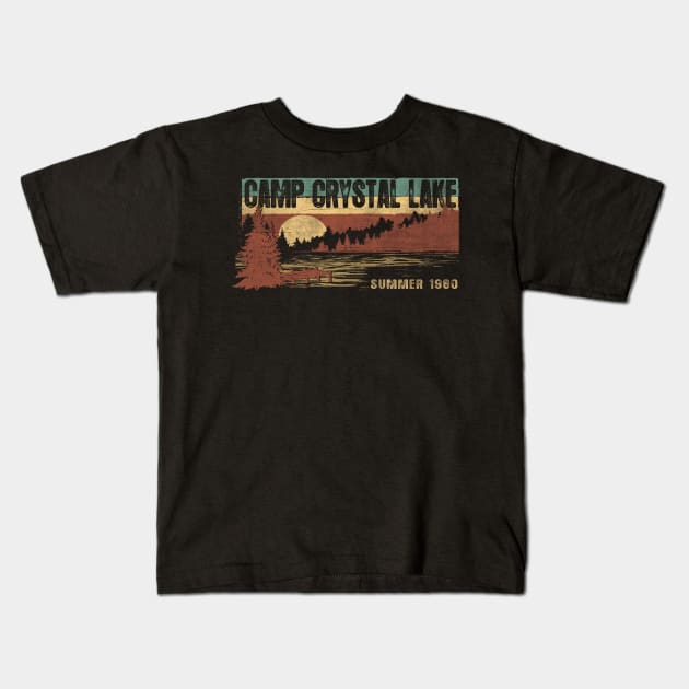 Vintage Camp Crystal Lake Counselor Kids T-Shirt by Dailygrind